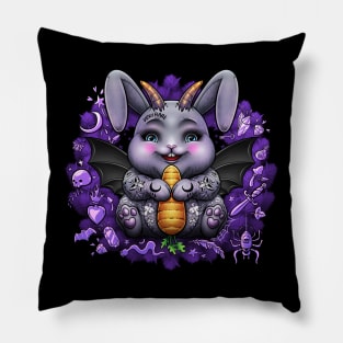 creepy cute bunny witchcraft Pillow