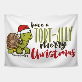 Tortoise Merry Christmas © GraphicLoveShop Tapestry