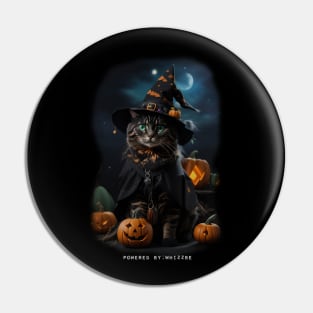 Tortie cat Halloween (I love Tortitude) Pin