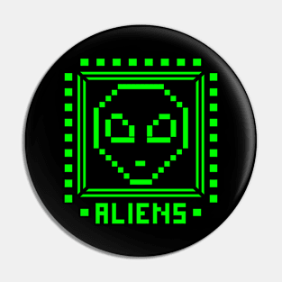 Aliens Pixels Pin