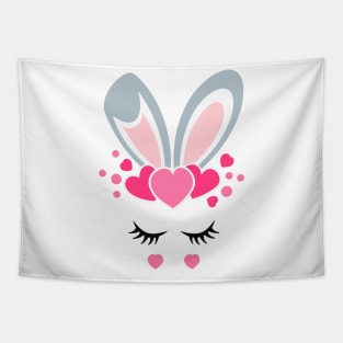 Girls Women Teens Easter Bunny Face Easter Egg Hunt Tapestry