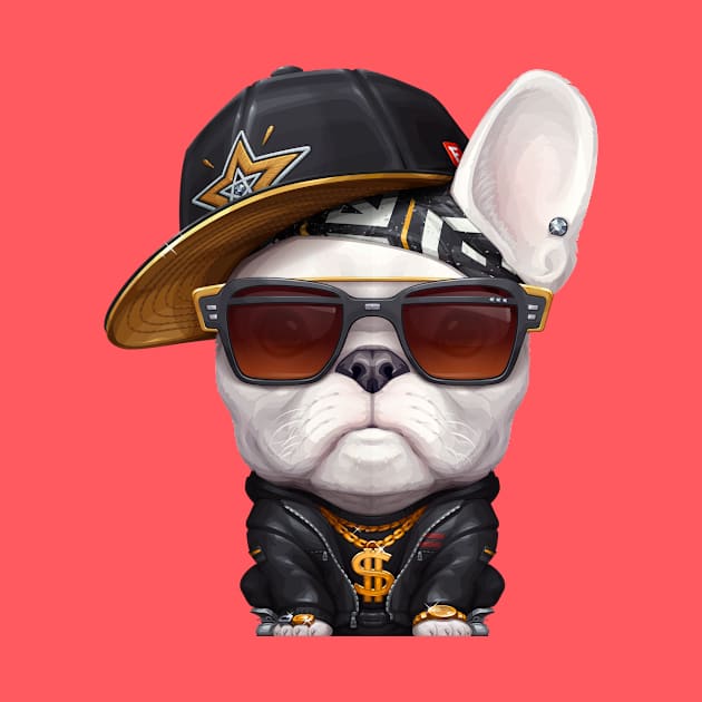 White French Bulldog Hip-Hop Super Star by stonemask