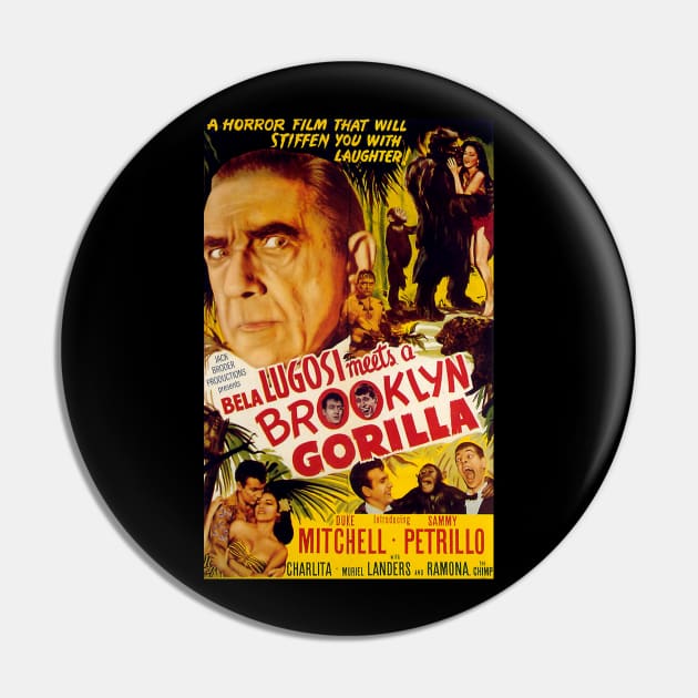 Vintage Comedy Movie Poster - Bela Lugosi Meets a Brooklyn Gorilla Pin by Starbase79