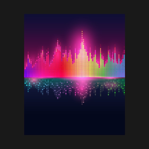 Abstract equalizer sound wave with rainbow colors T-Shirt by DakhaShop