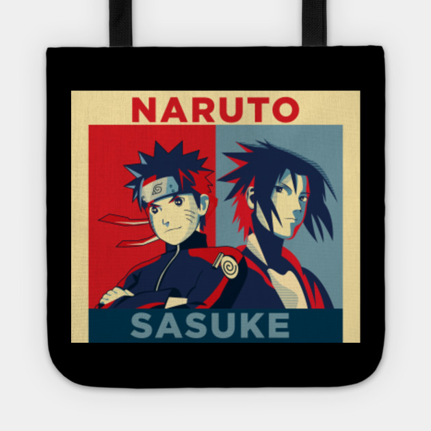 Obama Hope Style Naruto And Sasuke Illustration Anime And Manga Sac Fourre Tout Teepublic Fr
