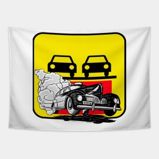 Crazy car racing Tapestry