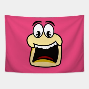 Scared Funny Face Cartoon Emoji Tapestry