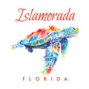 Islamorada Florida Watercolor Sea Turtle T-Shirt