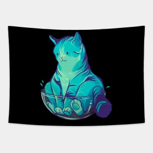 If it fits, it sits! (funny alien cat) Tapestry