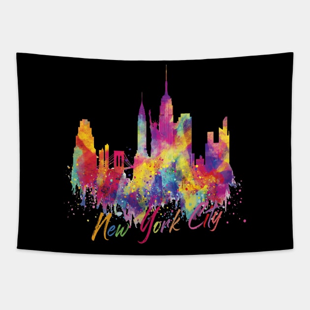 'New York City Skyline NYC' New York City Gift Tapestry by ourwackyhome