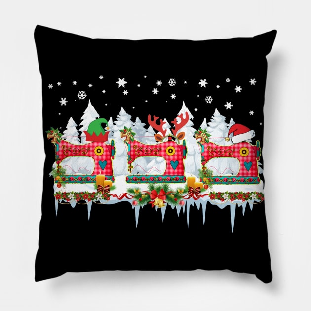 Sewing Machines Christmas Ornaments Funny Decorate Pillow by mazurprop