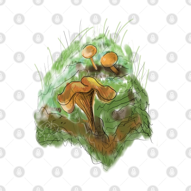 Forest Mushroom Illustration by emadamsinc