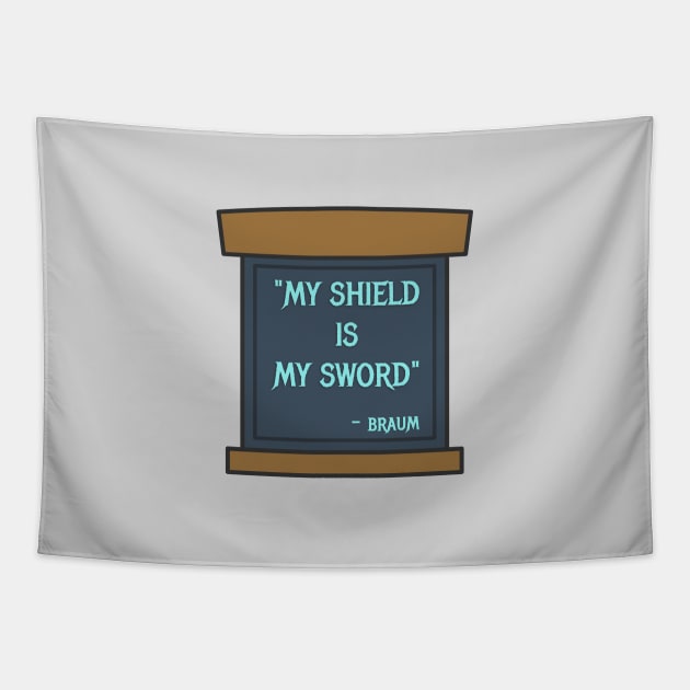 My Shield is My Sword Tapestry by kyleware