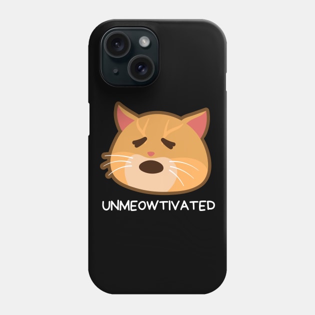 Unmeowtivated | Cute Unmotivated Cat Pun Phone Case by Allthingspunny