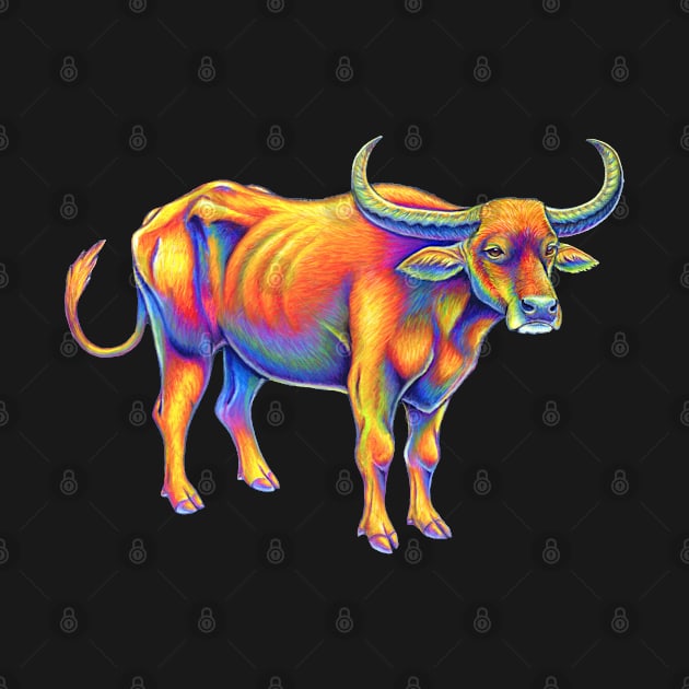 Psychedelic Rainbow Year of the Ox by rebeccawangart