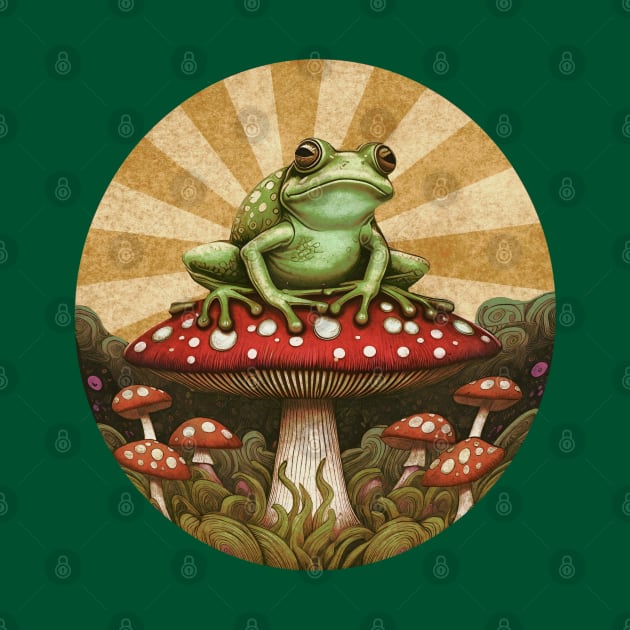 Frog on a Toadstool by Veata Atticus Store