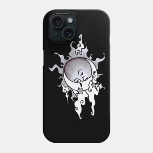 Sun and Moon kissing by night Phone Case