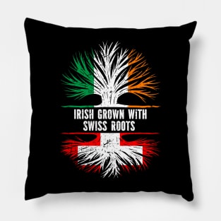 Irish Grown With Swiss Roots Ireland Flag Pillow