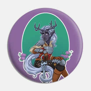 Drow Swordswoman Pin