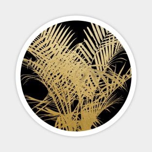 Golden Palm on Black Magnet