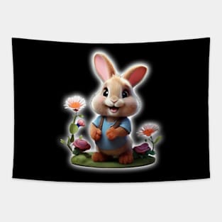 Floral Hopper bunny Tapestry