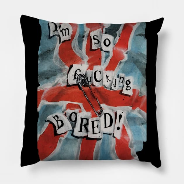 Bored Punk Flag Pillow by OliMcVey