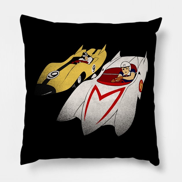 Vintage Cars Fight Pillow by RooqieArt