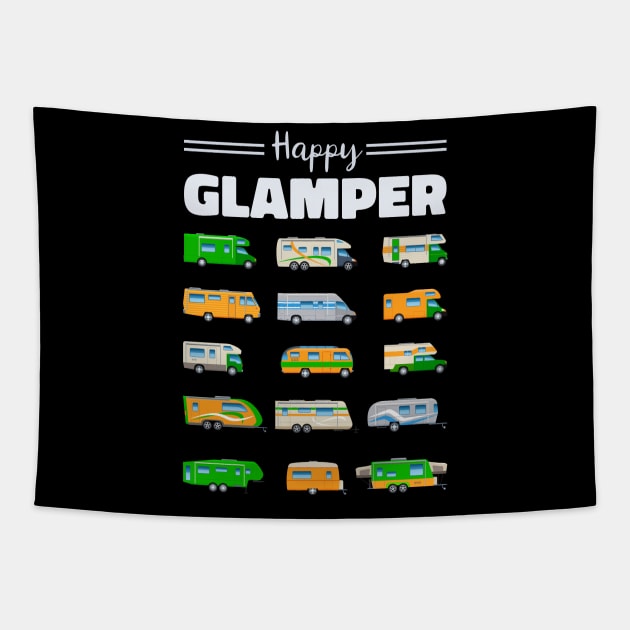 Happy Little Camper Glamping RV Campers Gonna Camp Tapestry by cranko