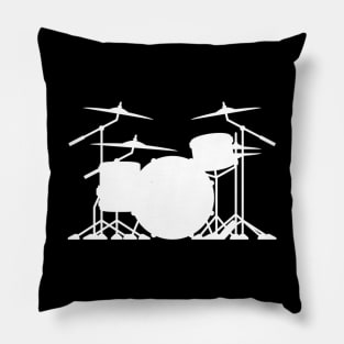 Drum set silhouette illustration Pillow