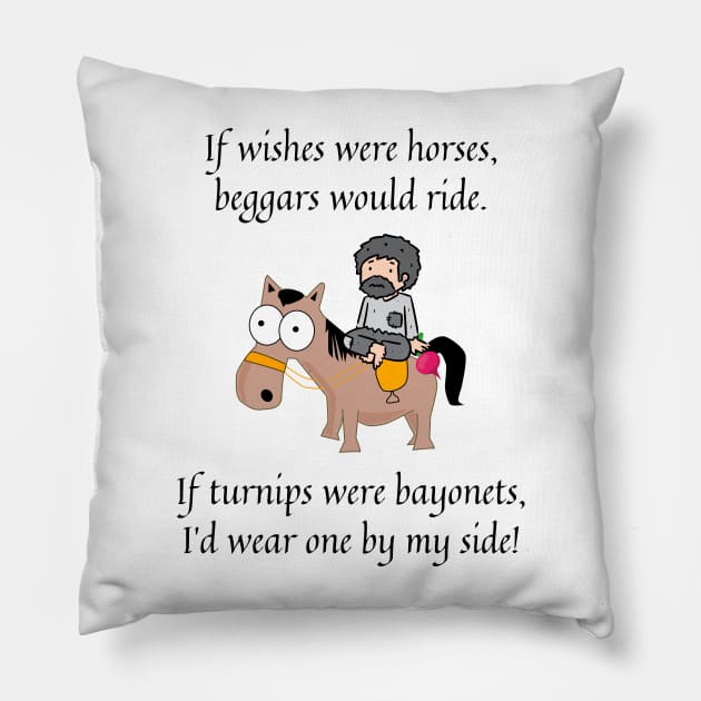 If wishes were horses nursery rhyme Pillow by firstsapling@gmail.com