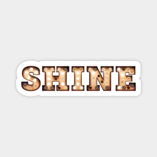 Shine Word with Gold Metallic Light Bulbs Magnet