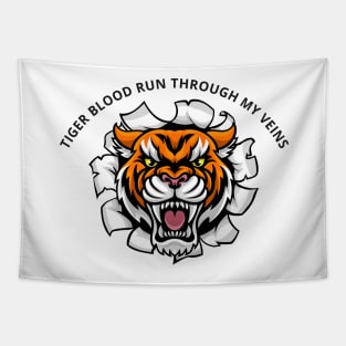 Tiger Blood Run Through My Veins Tapestry