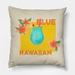 Blue Hawaiian cocktail Pillow