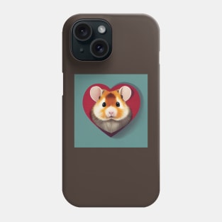 Adorable Hamster in a Heart Shape Phone Case