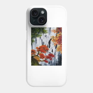 Waterfall Painting, Fall Foliage Art, Autumn Trees, Orange Leaves, Waterfall bag, fall tote, rustic decor, rustic charm Phone Case