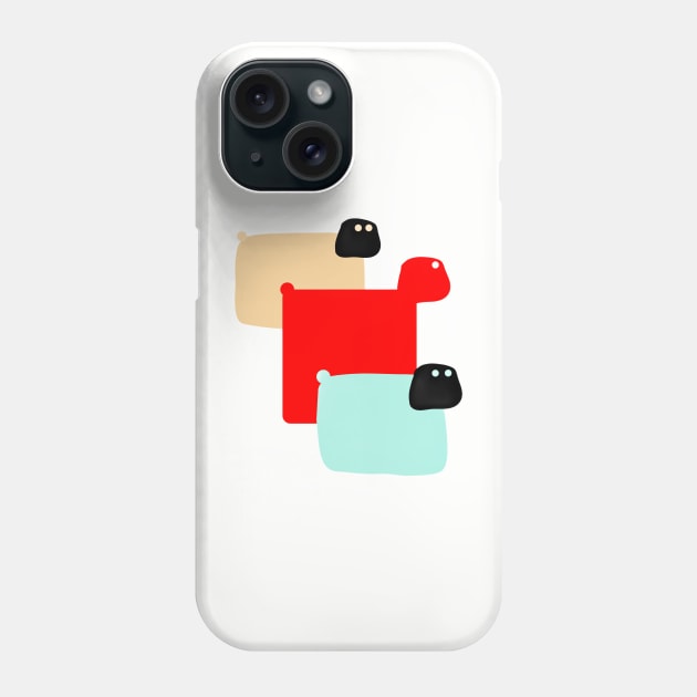 Anime Cute Cartoon Sheep & Doggie By Abby Anime(c) Phone Case by Abby Anime