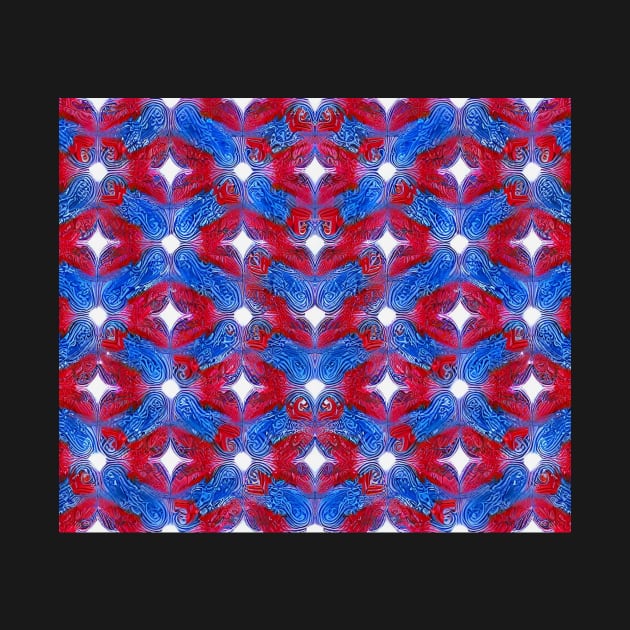 Red White and Blue Aesthetic Pattern 6 by BubbleMench