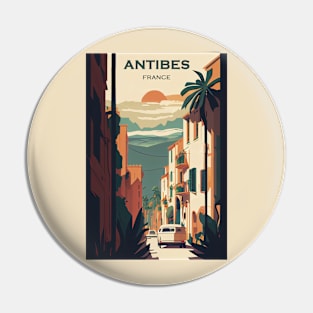 Antibes Streets Travel Poster Pin