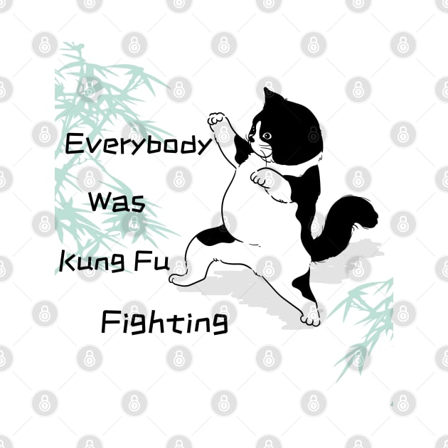 Kung Fu Fighting Cat Tee by WhiteCatGraphics