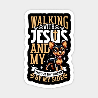 Jesus and dog - English Toy Terrier Magnet