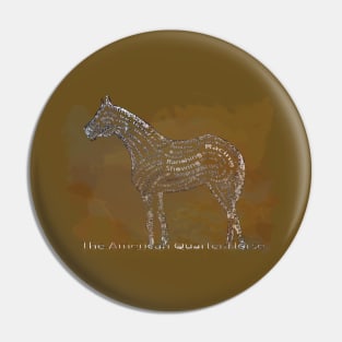 The American Quarter Horse in Typography Pin