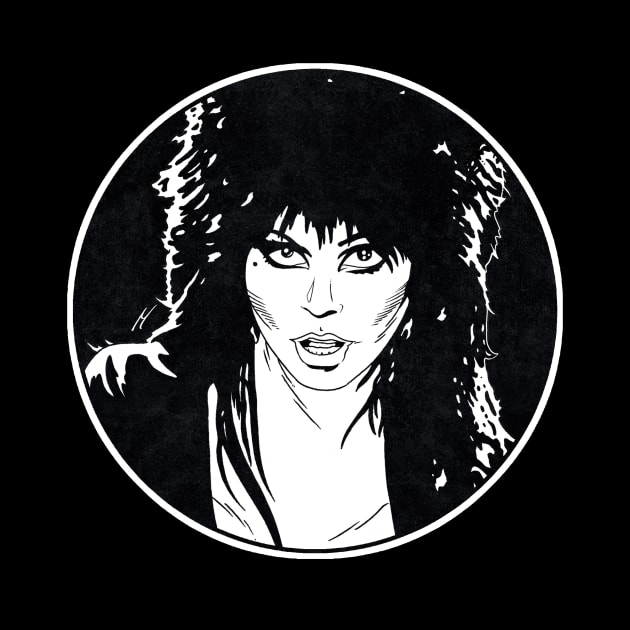 ELVIRA - MISTRESS OF THE DARK (Circle Black and White) by Famous Weirdos