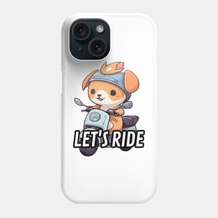 A cute dog and the scooter bike Phone Case