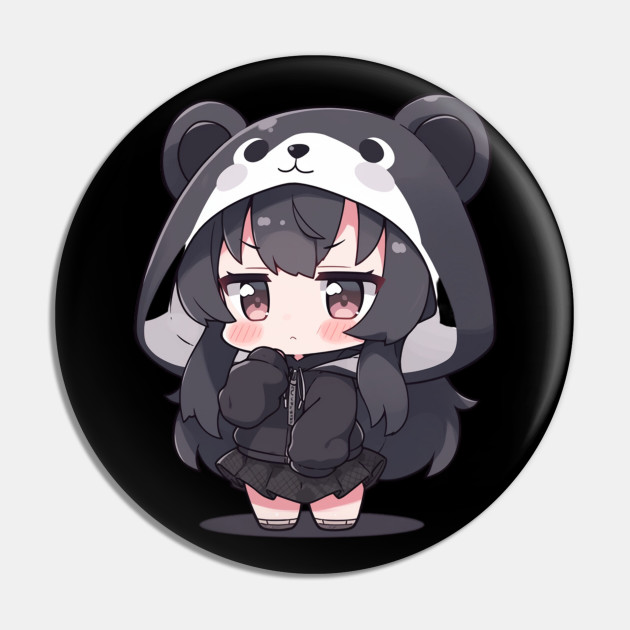 Kawaii Anime Girl Wearing Panda Costume Sticker for Sale by Nightarcade