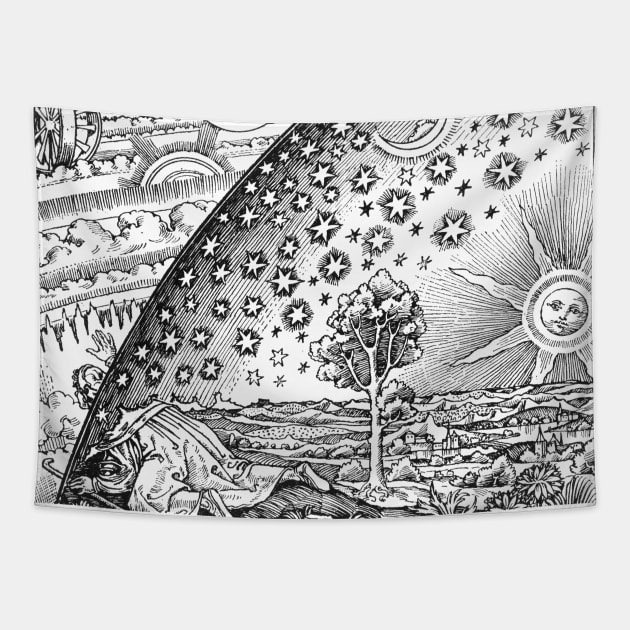 Flammarion - Seeing behind the veil of illusion Tapestry by kaliyuga