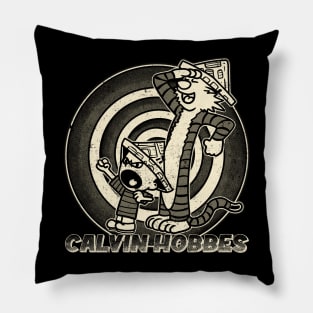 Drawing retro Vintage 80s and 90s funny comic Pillow