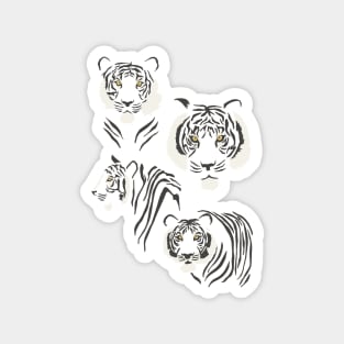 Tigers on Yellow Magnet