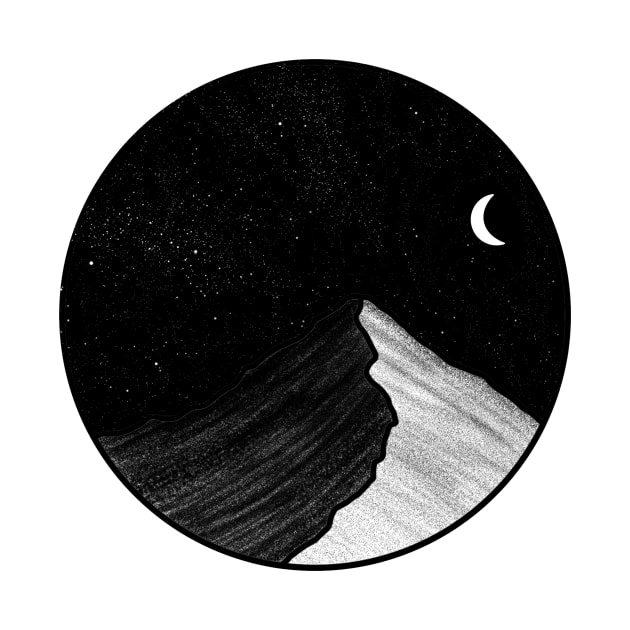 Moonlit mountain by jy ink