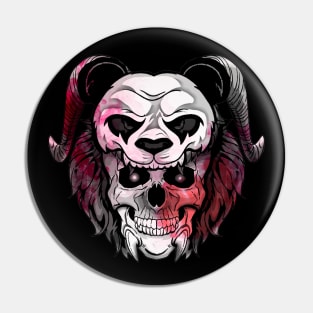 Red Panda Gothic Skull Pin