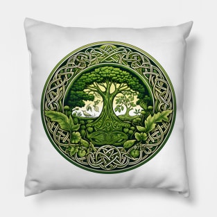 Ireland - Emblem with world tree and nature - Celtic Pillow